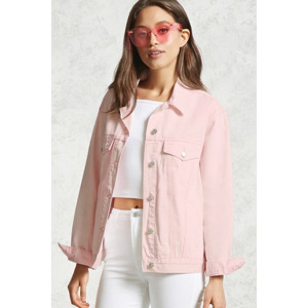Pink denim jacket
